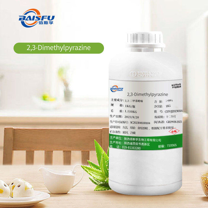 99% Min Monomer Flavor 2 , 3-Dimethylpyrazine C6H8N2 CAS 5910-89-4
