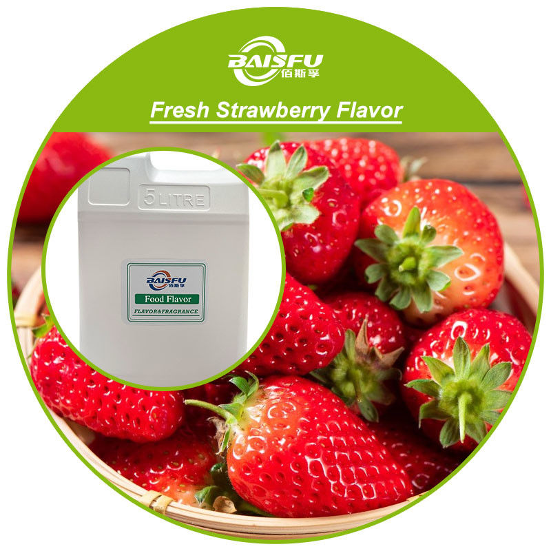 Food Grade Fresh Strawberry Flavor Aroma for Beverage / Tea Juice Baisfu High Concentration Flavor