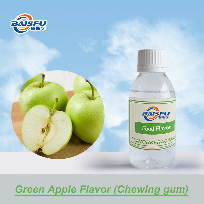 Natural Fruit Extract Green Apple Flavor Chewing Gum Solvent Ethanol Colourless