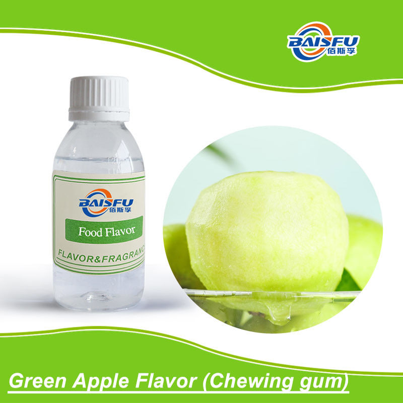 Natural Fruit Extract Green Apple Flavor Chewing Gum Solvent Ethanol Colourless