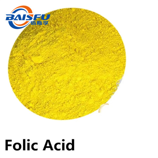 Shaanxi Baisfu plant extract yellow or orange yellow crystalline powder Folic acid CAS: 59-30-3 Food Grade