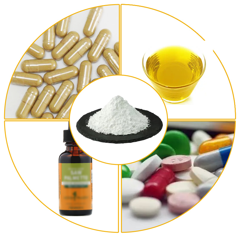 Top Quality Saw Palmetto Extract Powder Saw Palmetto P.E. 98% Spec Saw Palmetto Fruit Extract with 25%-45% Fatty Acid and Solubility in Methanol  Saw Palmetto Extract CAS 84604-15-9 for food