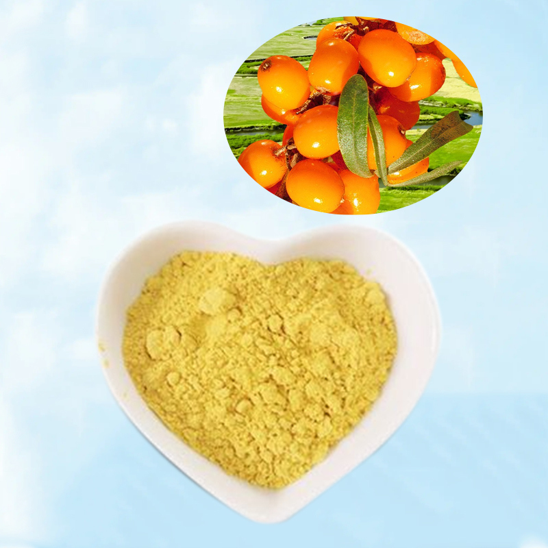 Baisfu high quality yellowish-brown powder Fructus Hippophae P.E. Flavones 10%-40% Pure natural concentrated spray-dried powder use in Food and Beverage additives