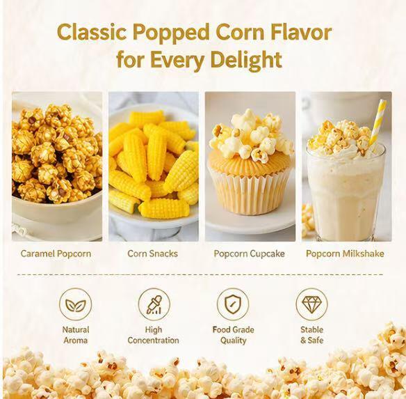 Concentrated Popped Corn Flavor for Ready to Eat Popcorn Snack Coating Butter and Salt Type