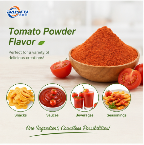 Premium High Quality Tomato Powder Flavor for Extruded Snack Seasoning Potato Chip Coating Popcorn Dusting and Savory Puff Sprinkle