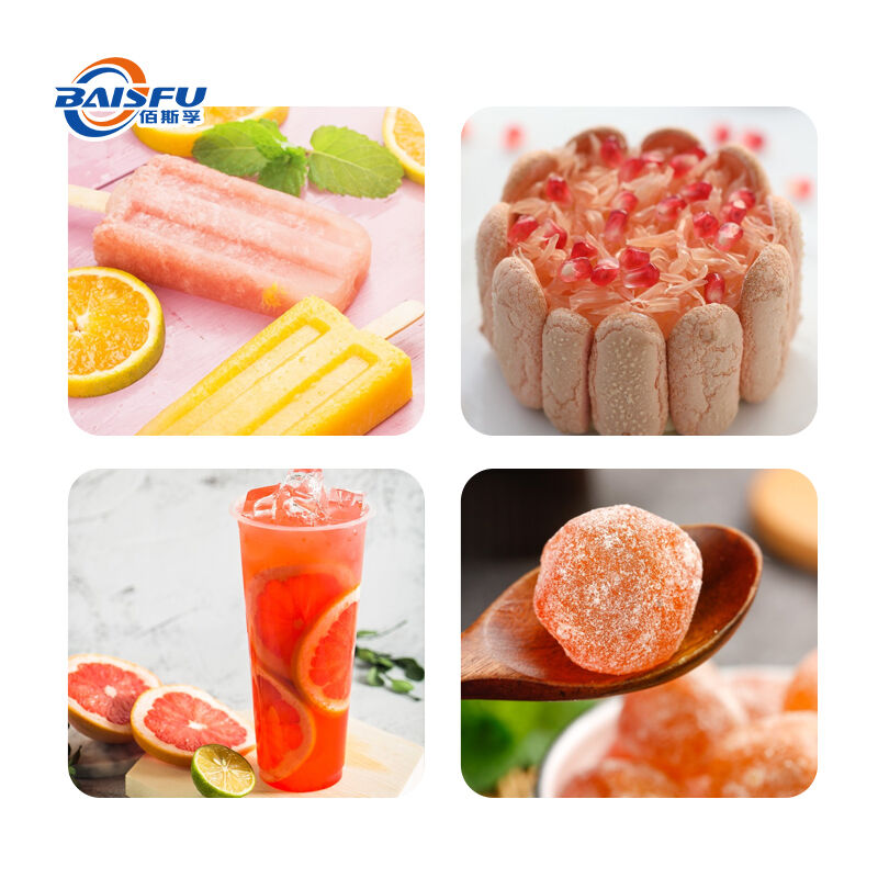 Baisfu Food Grade Freeze Dried Grapefruit Powder Natural Water Soluble FD Red Grapefruit Fruit Powder for Beverage Baking